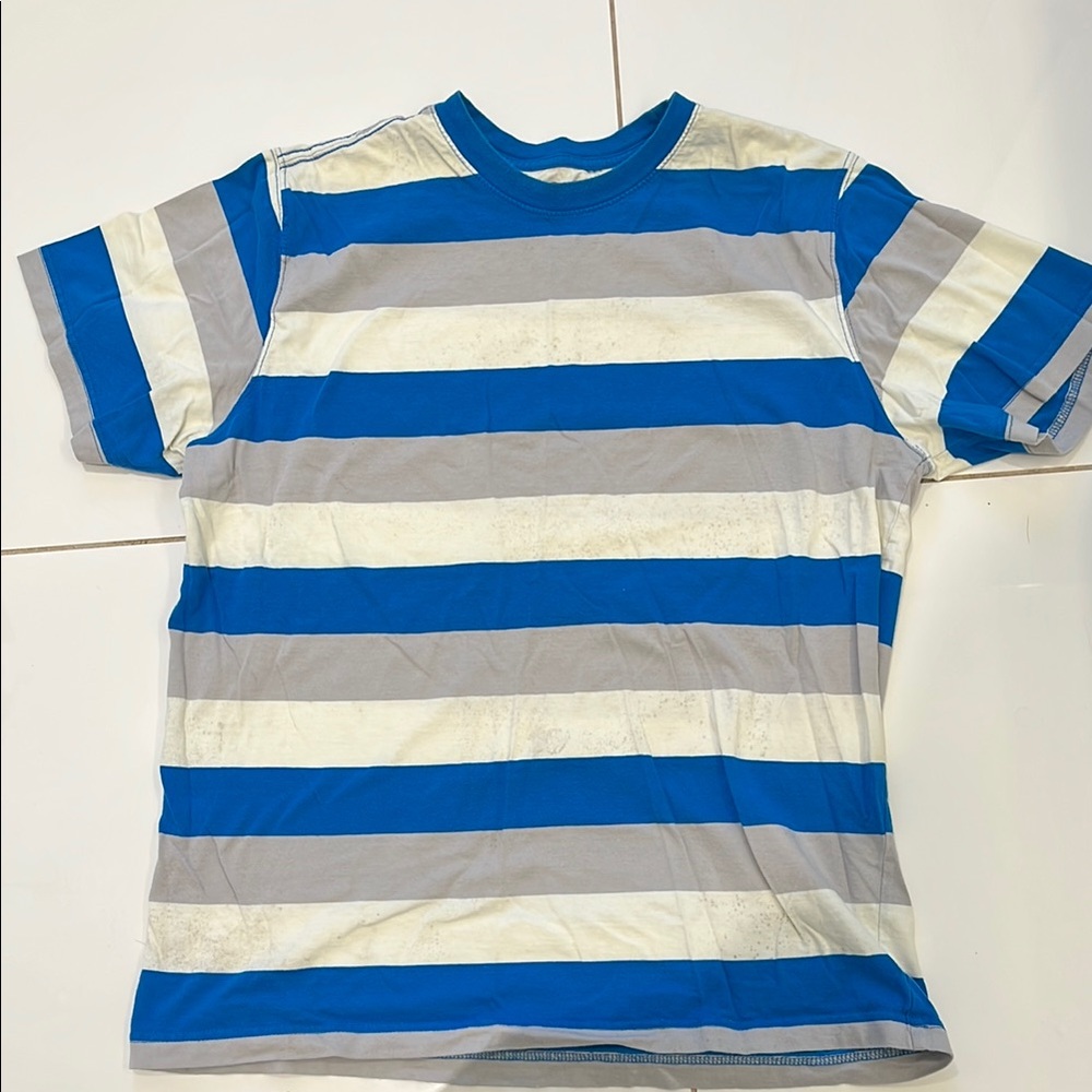 NWOT OP Blue and Gray Striped Short Sleeve Tee